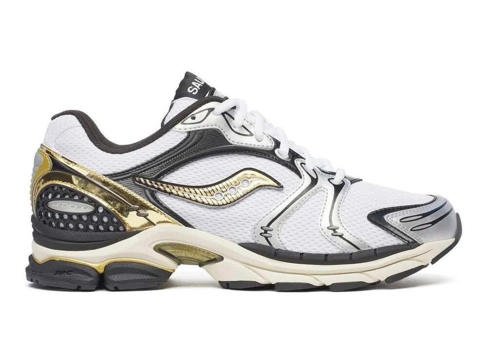 Saucony ProGrid Triumph 4 CS Gold Chrome White Silver Sneakers